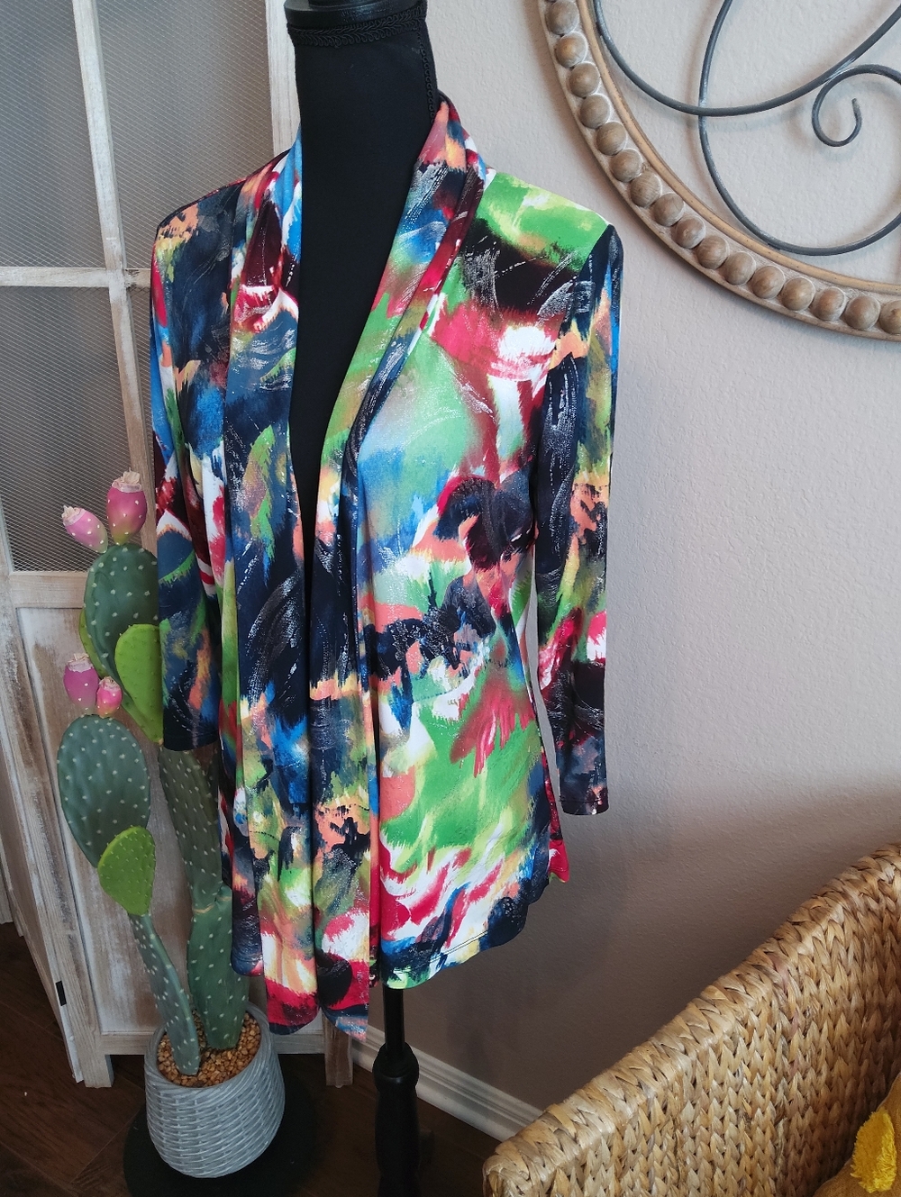Peter Nygård Multicolor Abstract Drape Cardigan - Picture 7 of 9